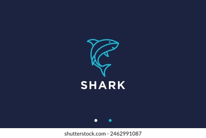 shark logo design vector silhouette illustration