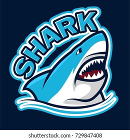 Shark Logo Emblem With Typography Awesome