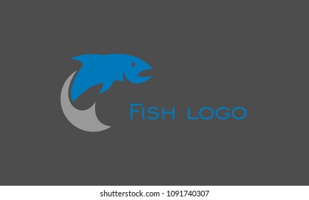 shark logo, fish logo vector graphic design.
