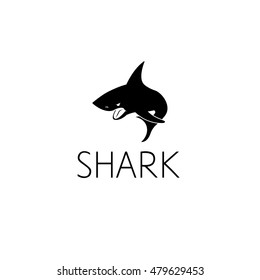 shark logo graphic design concept. Editable shark element, can be used as logotype, icon, template in web and print 