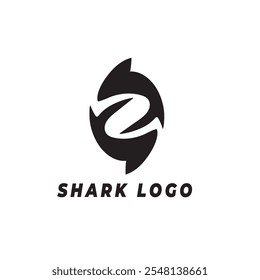 Shark Logo Icon Design Black and White