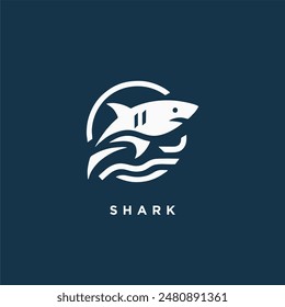 shark logo icon design template