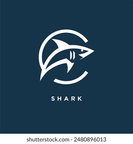 shark logo icon design template