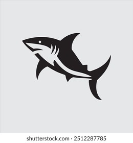 Shark logo icon silhouette vector art illustration