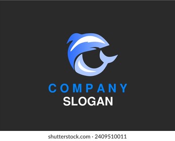 Shark logo illustration in vector format.