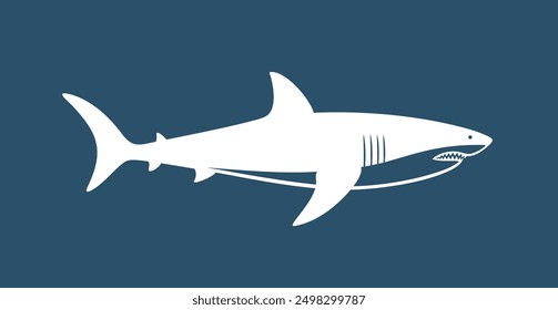 Shark logo. Isolated shark on white background