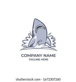 The shark logo jump out from the water