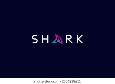 Shark Logo, letter A with Shark Fin combination in text Shark typography logo, vector illustration