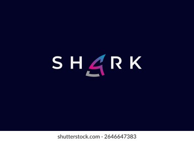 Shark Logo, Letter A with Shark Fin combination in text Shark typography logo, vector illustration