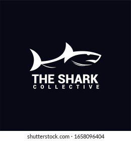 shark logo line minimalist vector