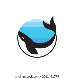 Logo de tiburón y plantilla de vector de mascota.