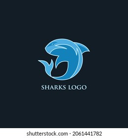 Shark logo and mascot vector template.
