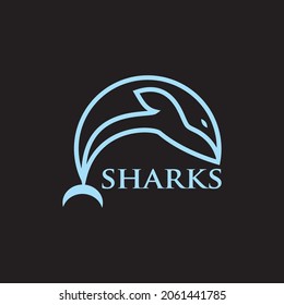Logo der Haifische und Vektorvorlage für die Maskottchen.