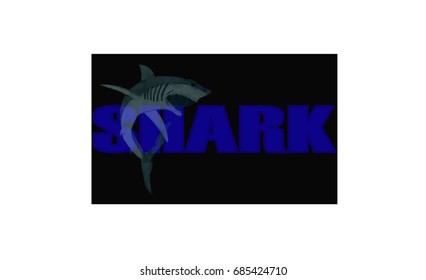 Shark logo on a black background