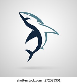 Shark logo on a white background