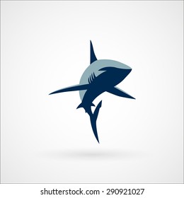 shark logo sign two colors vector illustration on white background