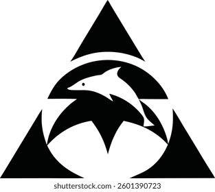 Shark Logo Silhouette Vector Art Illustration