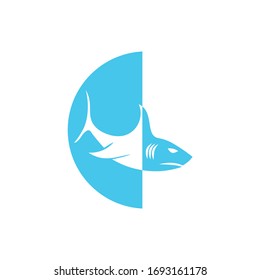 shark logo simple , clean and neat.