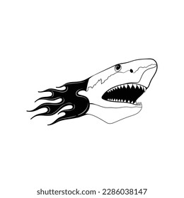 shark logo with simple and elegant style