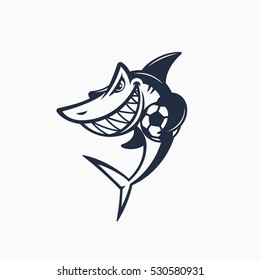 Shark logo for a soccer team. Vector illustration.