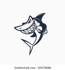 Shark logo for a sport team. Vector illustration.