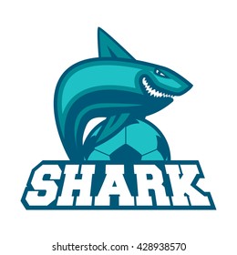 Shark logo template, Blue Shark. Sport Shark logo.