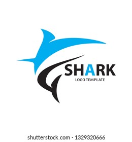 shark logo template with color blue and black