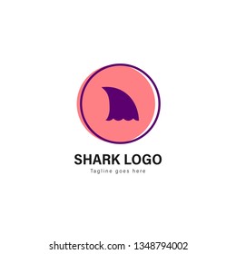Shark logo template design. Shark logo with modern frame isolated on white background