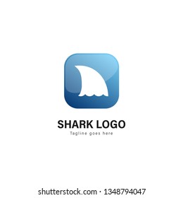 Shark logo template design. Shark logo with modern frame isolated on white background