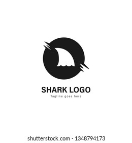 Shark logo template design. Shark logo with modern frame isolated on white background