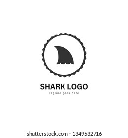 Shark logo template design. Shark logo with modern frame isolated on white background