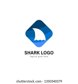 Shark logo template design. Shark logo with modern frame isolated on white background