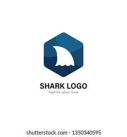 Shark logo template design. Shark logo with modern frame isolated on white background