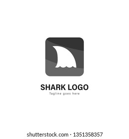 Shark logo template design. Shark logo with modern frame isolated on white background