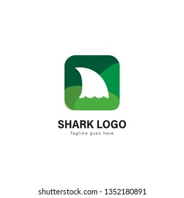 Shark logo template design. Shark logo with modern frame isolated on white background