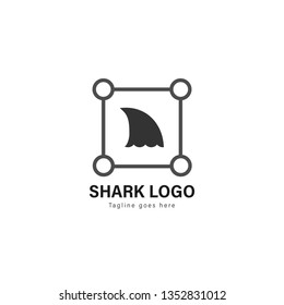 Shark logo template design. Shark logo with modern frame isolated on white background