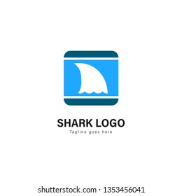 Shark logo template design. Shark logo with modern frame isolated on white background