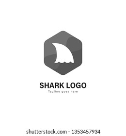 Shark logo template design. Shark logo with modern frame isolated on white background