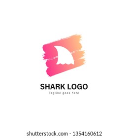 Shark logo template design. Shark logo with modern frame isolated on white background