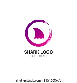 Shark logo template design. Shark logo with modern frame isolated on white background