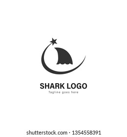 Shark logo template design. Shark logo with modern frame isolated on white background