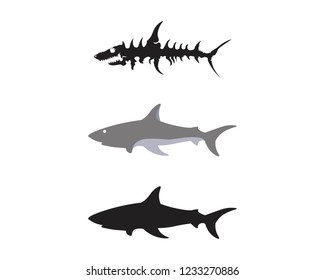 Shark Logo Template and design vector fish wild sea animal
