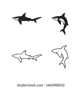 Shark Logo Template and design vector fish wild sea animal
