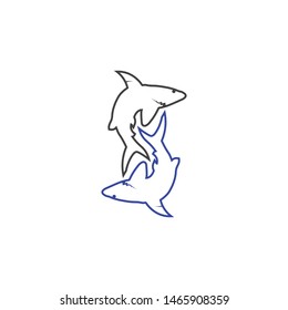 Shark Logo Template and design vector fish wild sea animal
