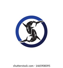 Shark Logo Template and design vector fish wild sea animal
