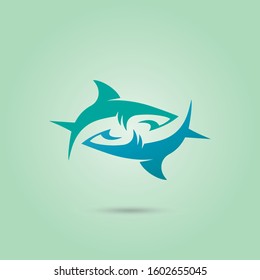 Shark logo template element. shark animal icon vector.