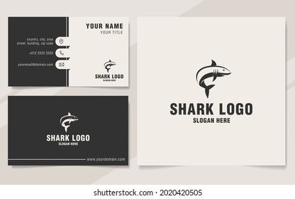 Shark logo template on monogram style