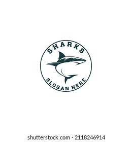 shark logo template vector ,icon in white background