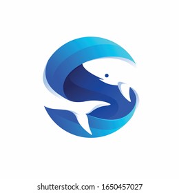 Shark logo that formed letter S