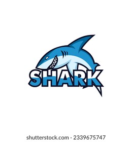Shark logo vector, Angry Fish Shark Vector logo template